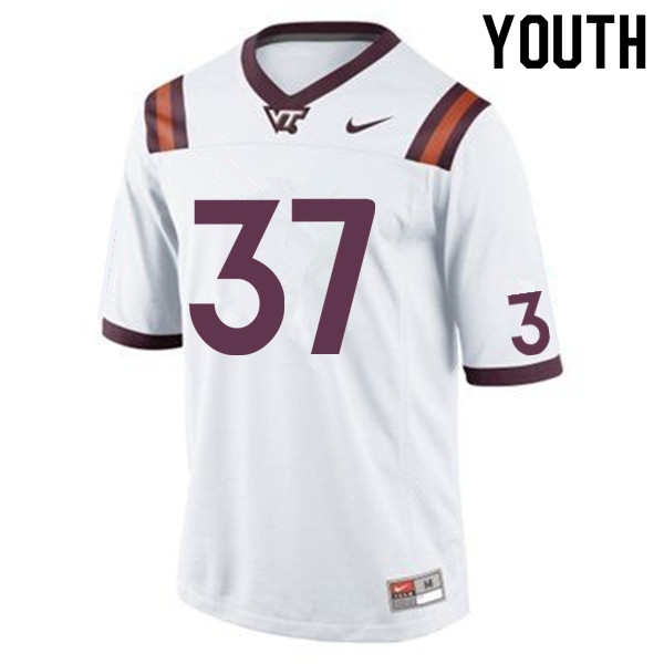Youth #37 Carter Rivenburg Virginia Tech Hokies College Football Jerseys Sale-White